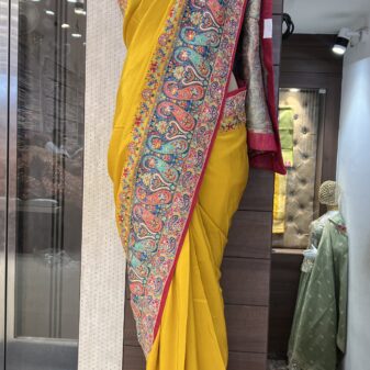 Party Wear Saree (Yellow)