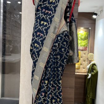 Party Wear Saree (Dark Blue)